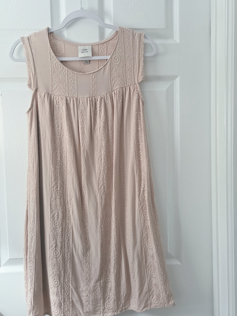 Knox Rose Blush Pink Embroidered Tank Dress